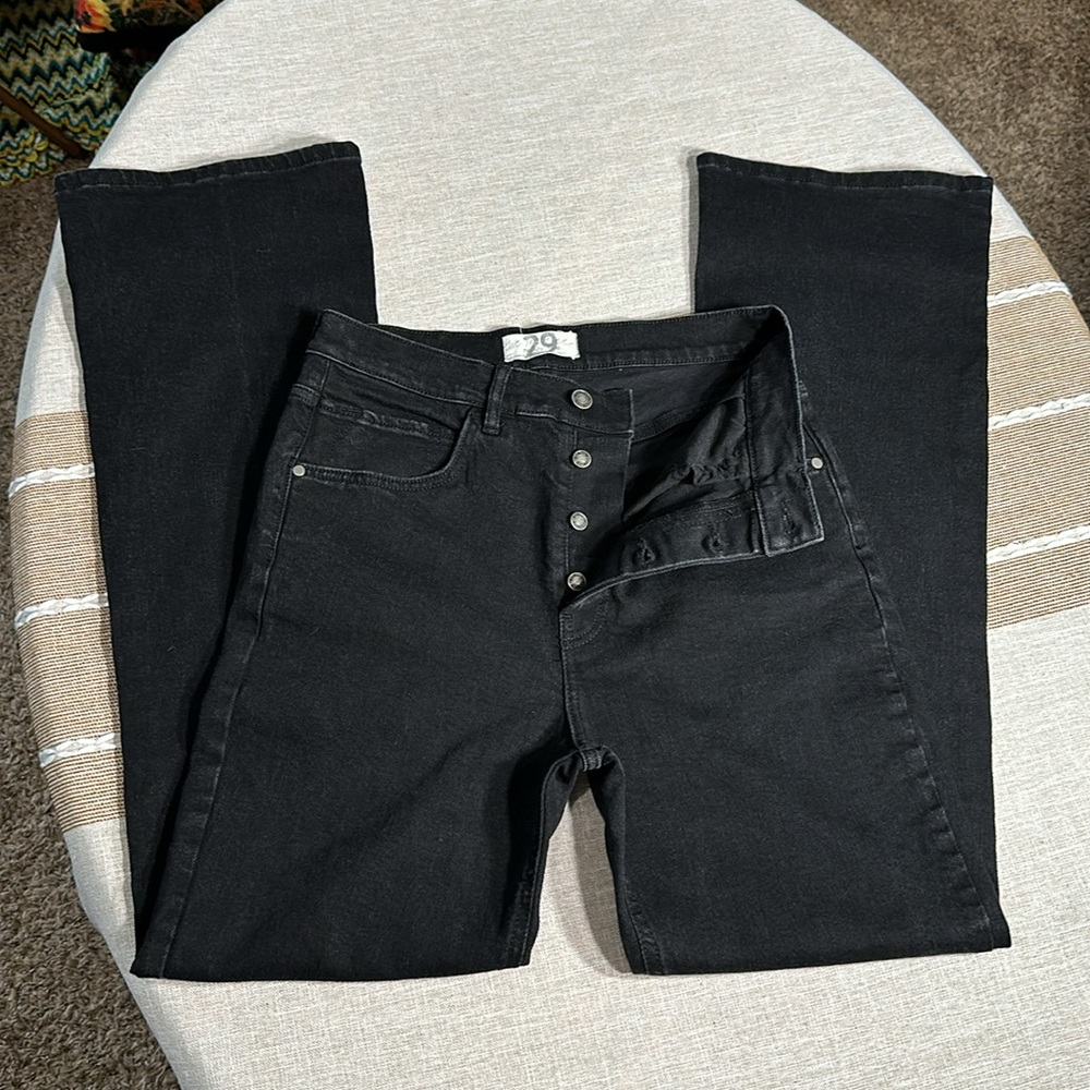 Woman’s Jeans We The Free Black Tall Boot Cut High Rise size 29 Stretch - Picture 2 of 10